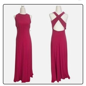 Isaac Mizrahi Fuchsia Backless Maxi Dress